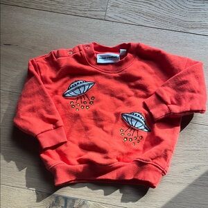 Mini Rodini Bright Red UFO Sweatshirt